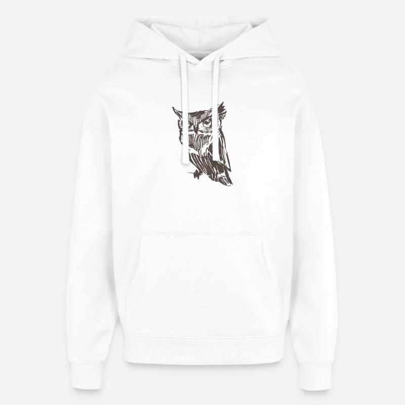 Eule - Oversized Unisex Hoodie von Stanley/Stella - Weiß