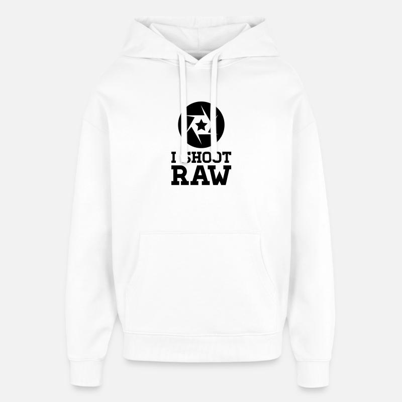 I Shoot RAW - Star - Sweat à capuche unisexe Stanley/Stella Oversized - blanc