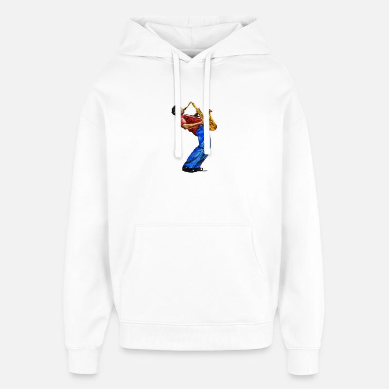 Saksofonist - Sweat à capuche unisexe Stanley/Stella Oversized - blanc