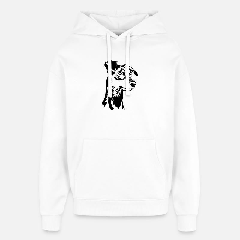 Tête de pinscher allemand - Sweat à capuche unisexe Stanley/Stella Oversized - blanc