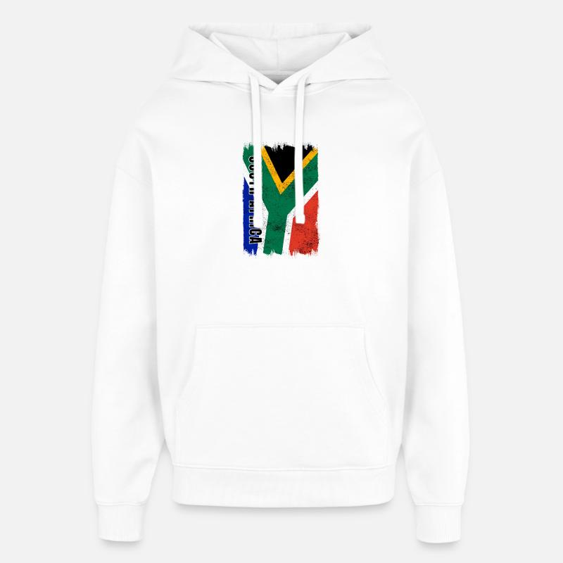 drapeau afrique du sud - Sweat à capuche unisexe Stanley/Stella Oversized - blanc