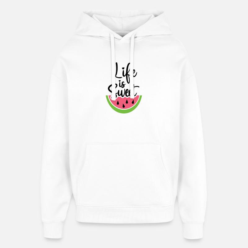 La vie est douce - Sweat à capuche unisexe Stanley/Stella Oversized - blanc