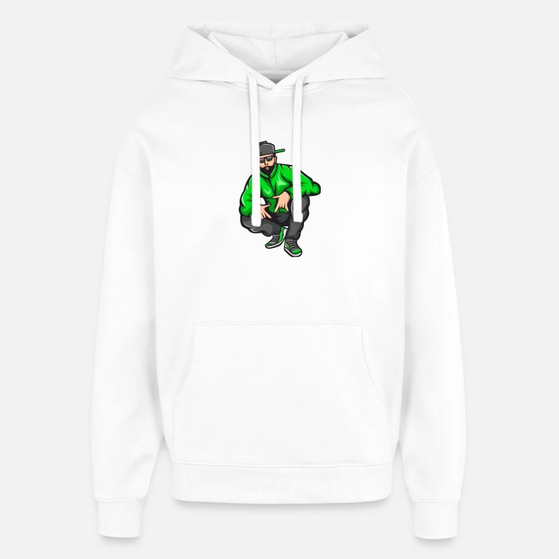Bad Boy, Rap, Rapper, Rapper, Big Up - Stanley/Stella Oversized Felpa con cappuccio unisex - bianco