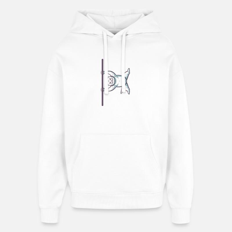 Chat comique blanc dans Iron X - Sweat à capuche unisexe Stanley/Stella Oversized - blanc
