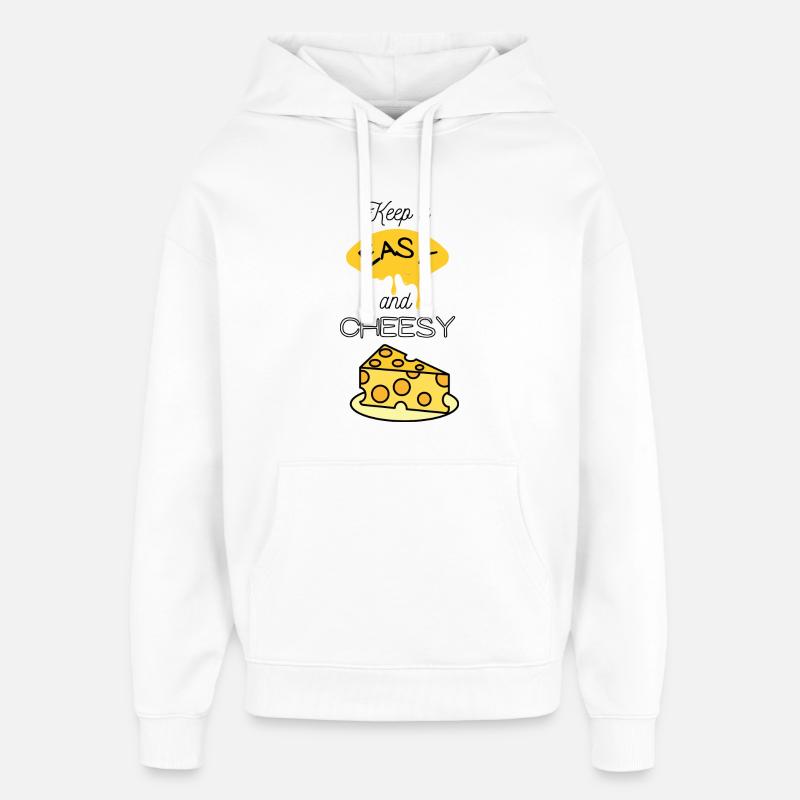 Mème du fromage facile - Sweat à capuche unisexe Stanley/Stella Oversized - blanc