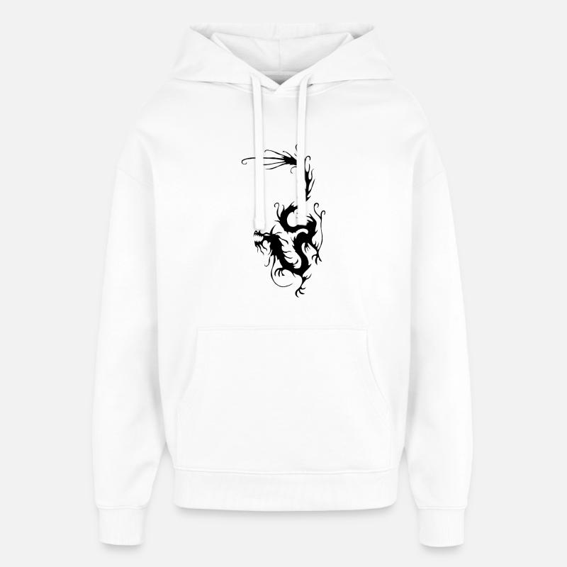 Schwarzer Rauchdrache - Oversized Unisex Hoodie von Stanley/Stella - Weiß