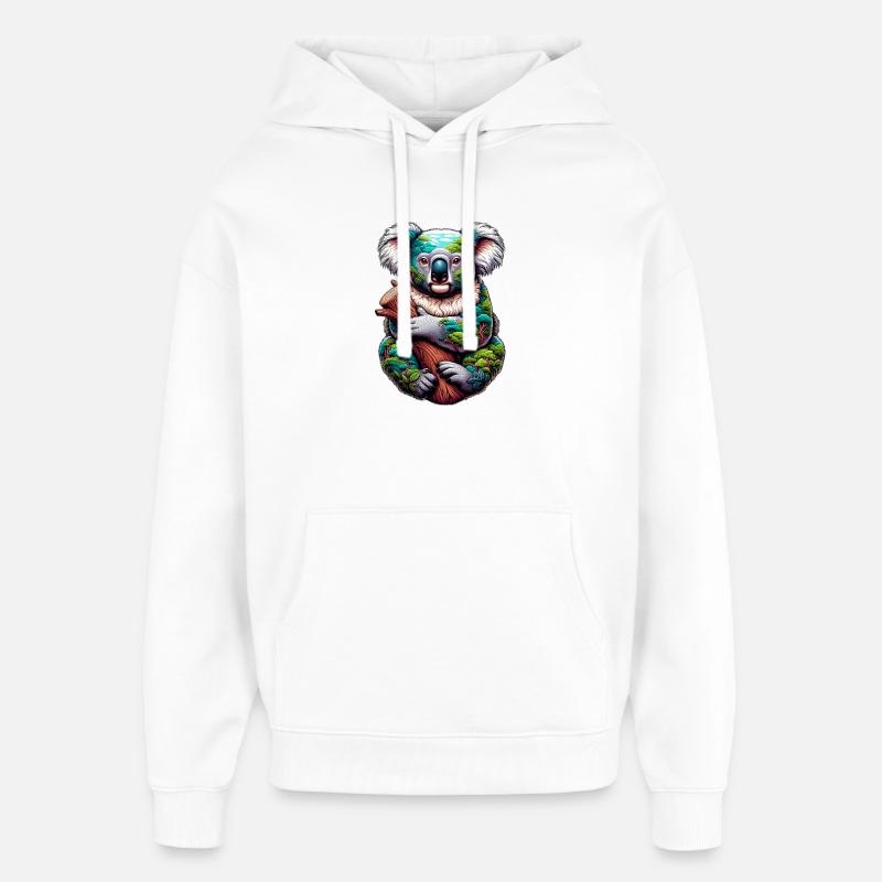 Koala - Sweat à capuche unisexe Stanley/Stella Oversized - blanc