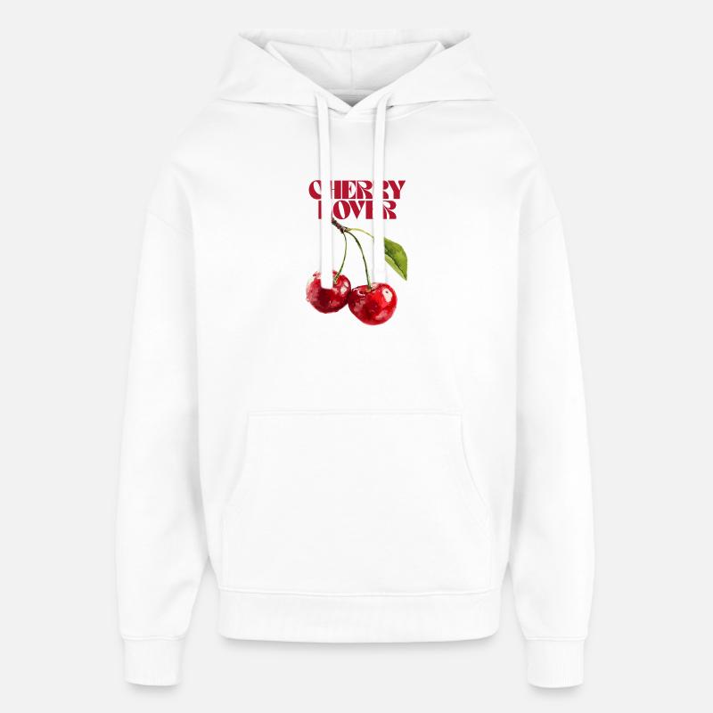 Illustration botanique de l’amateur de cerises - Sweat à capuche unisexe Stanley/Stella Oversized - blanc