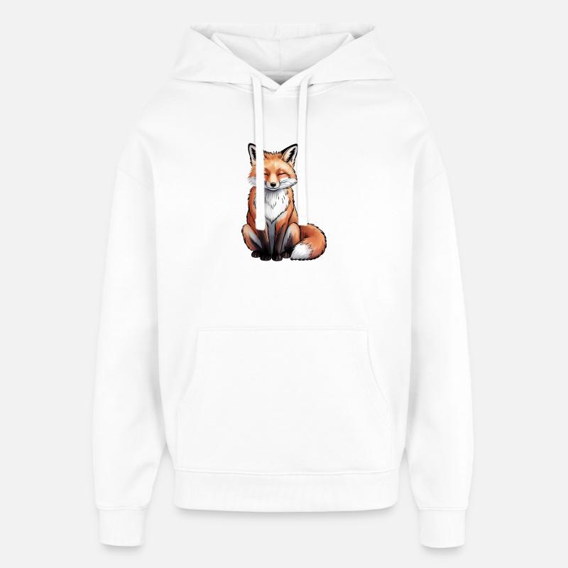 Fuchs sitzend - Oversized Unisex Hoodie von Stanley/Stella - Weiß