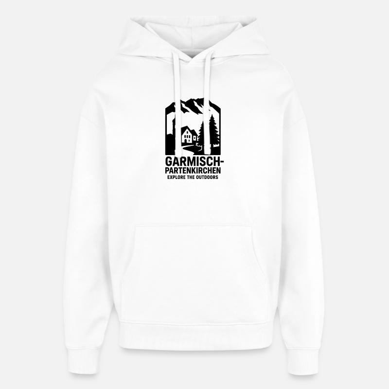 Garmisch Partenkirchen - Sweat à capuche unisexe Stanley/Stella Oversized - blanc