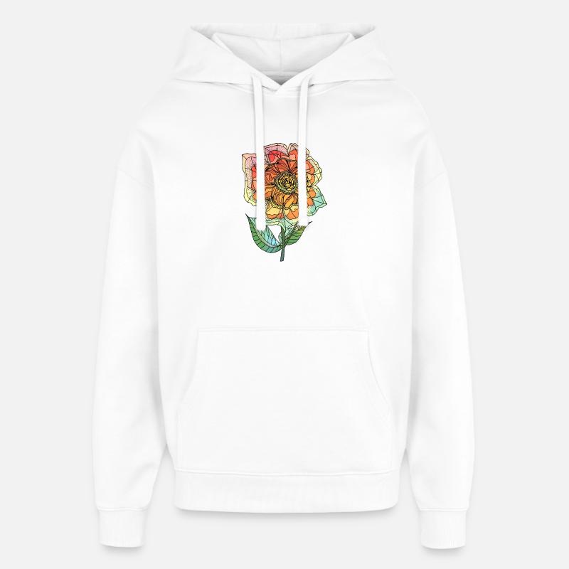 Fleur - Sweat à capuche unisexe Stanley/Stella Oversized - blanc