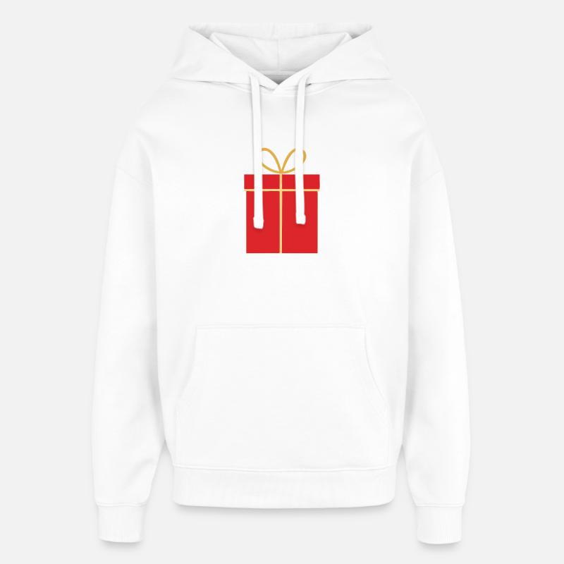Cadeau de Noël, boîte cadeau rouge - Sweat à capuche unisexe Stanley/Stella Oversized - blanc