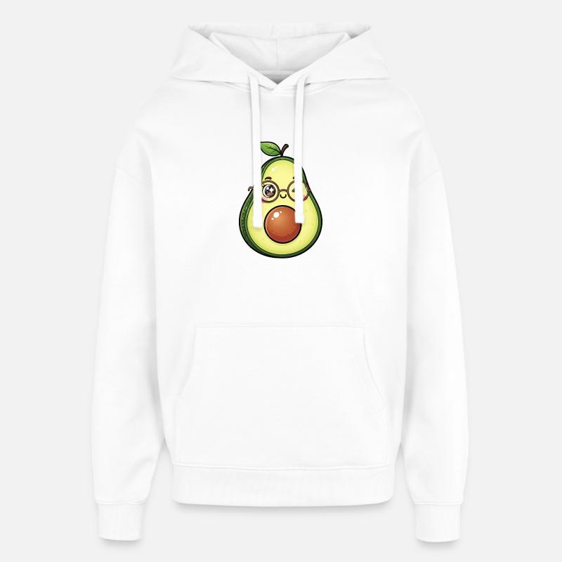 Avocat avec verres clin d’usure - Sweat à capuche unisexe Stanley/Stella Oversized - blanc