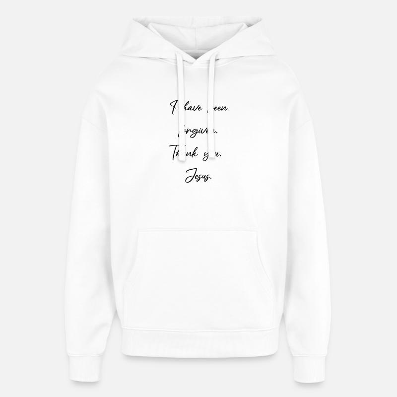 Je suis pardonné - Jésus-Christ a payé - Sweat à capuche unisexe Stanley/Stella Oversized - blanc