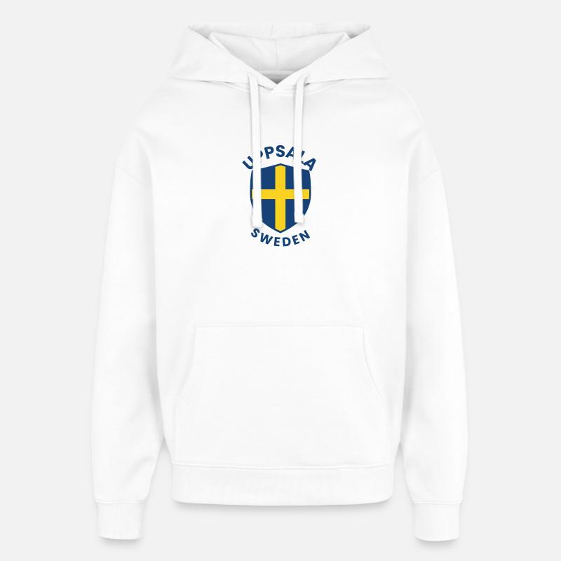 Blason d’Uppsala avec croix jaune - Sweat à capuche unisexe Stanley/Stella Oversized - blanc