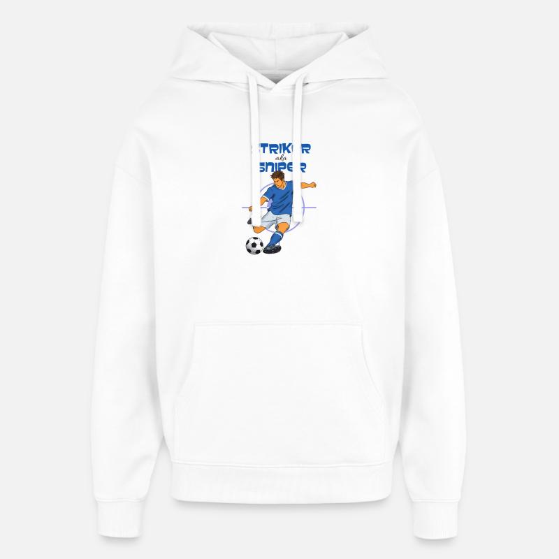 Thème de football Striker Sniper (Striker) - Sweat à capuche unisexe Stanley/Stella Oversized - blanc