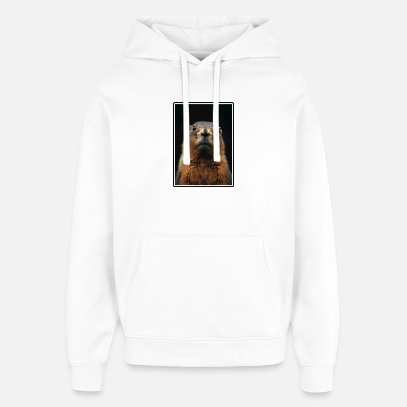 Marmottes Marmotte - Sweat à capuche unisexe Stanley/Stella Oversized - blanc