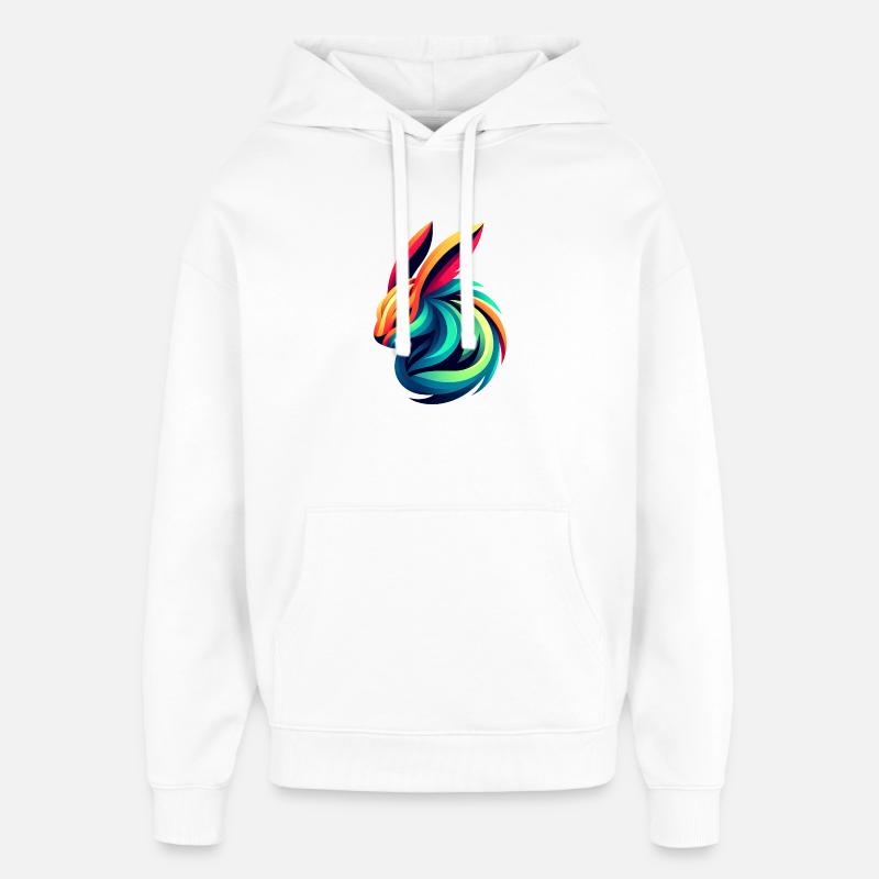 Lapin Couleur Éclatante - Sweat à capuche unisexe Stanley/Stella Oversized - blanc