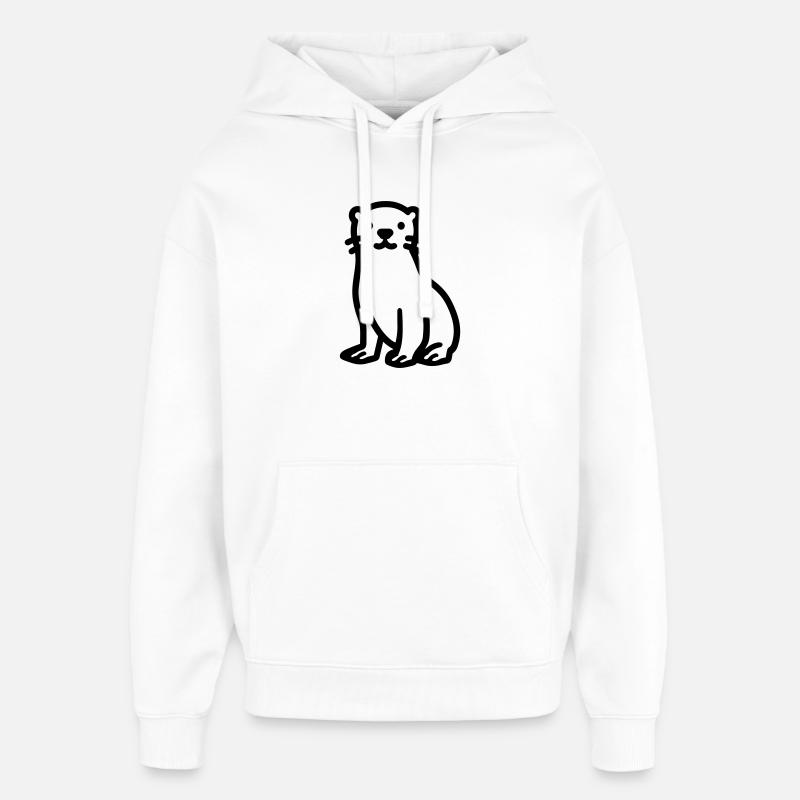 loutre - Sweat à capuche unisexe Stanley/Stella Oversized - blanc