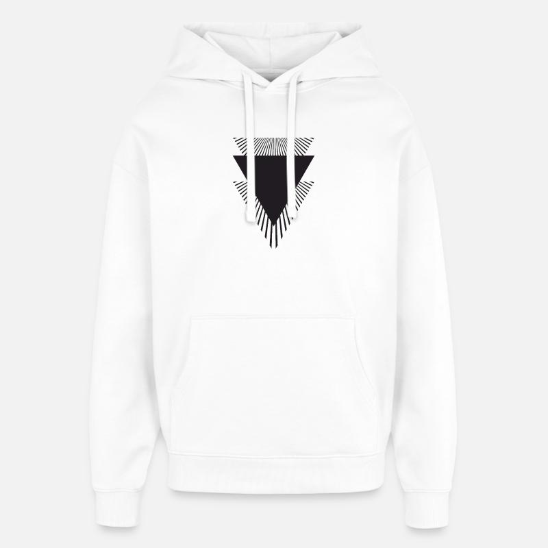Géométrie des triangles radiants - Sweat à capuche unisexe Stanley/Stella Oversized - blanc