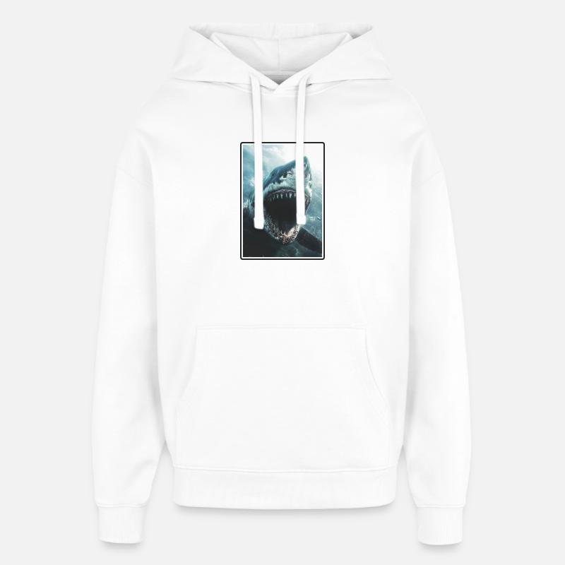 Requins Requin - Sweat à capuche unisexe Stanley/Stella Oversized - blanc