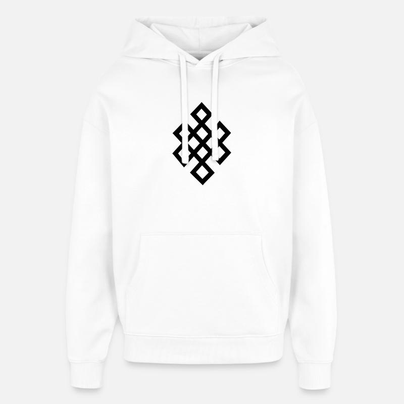 Tibet Symbole Chance - Sweat à capuche unisexe Stanley/Stella Oversized - blanc