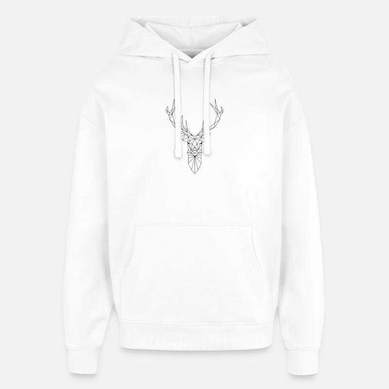 triangle Hirsch - Sweat à capuche unisexe Stanley/Stella Oversized - blanc