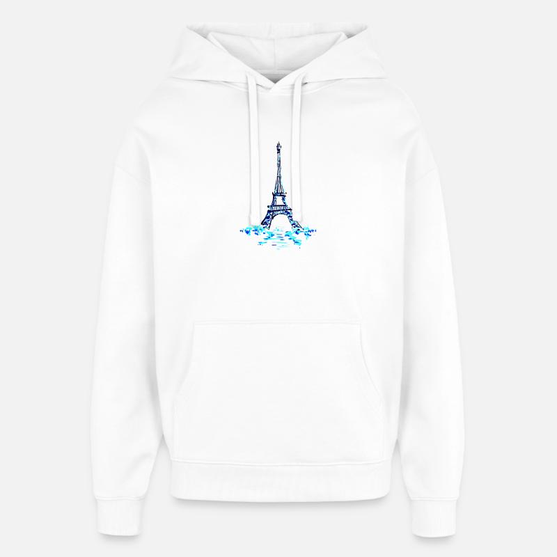 Tour Eiffel - Sweat à capuche unisexe Stanley/Stella Oversized - blanc