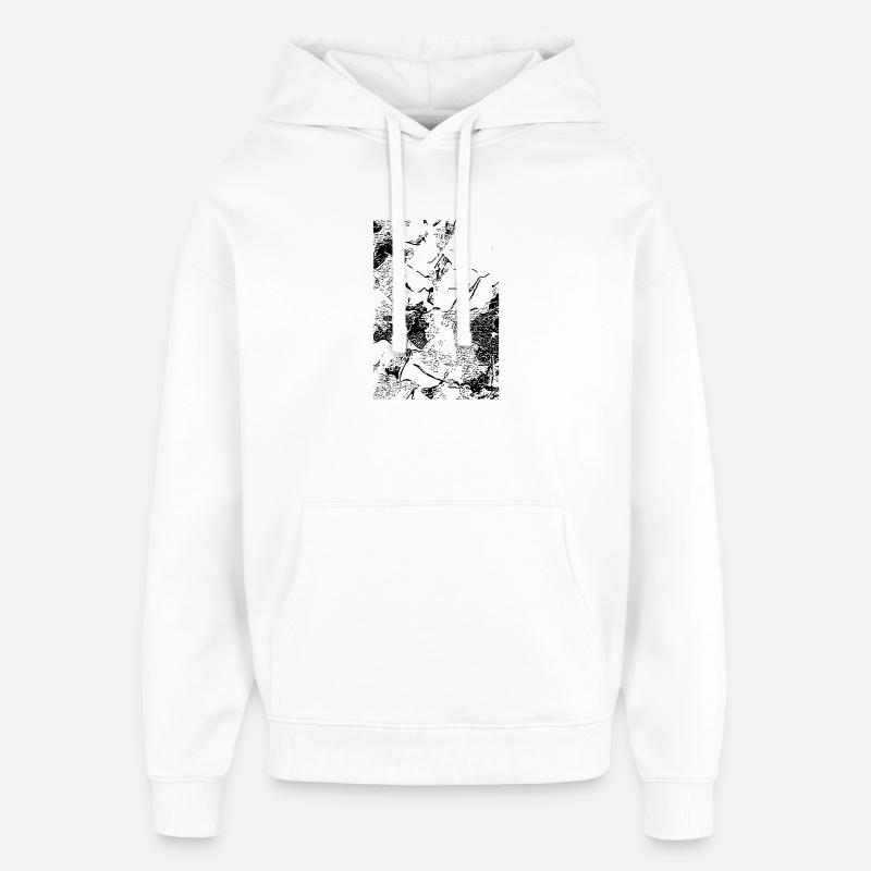 Abstract image / line / black / pattern - Oversized Unisex Hoodie by Stanley/Stella - white