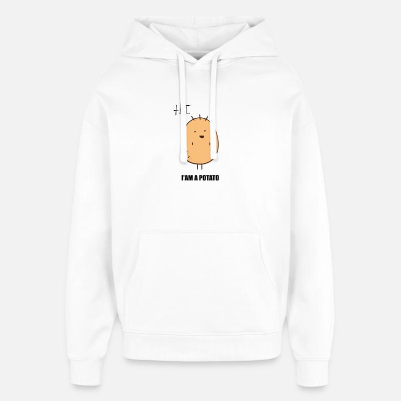 I AM A POTATO - Sweat à capuche unisexe Stanley/Stella Oversized - blanc
