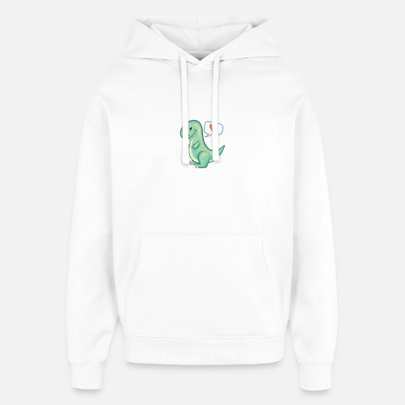 Dino avec un coeur - Sweat à capuche unisexe Stanley/Stella Oversized - blanc