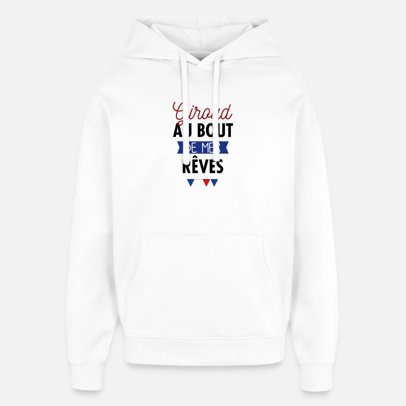 Giroud au bout de mes rêves - Sweat à capuche unisexe Stanley/Stella Oversized - blanc