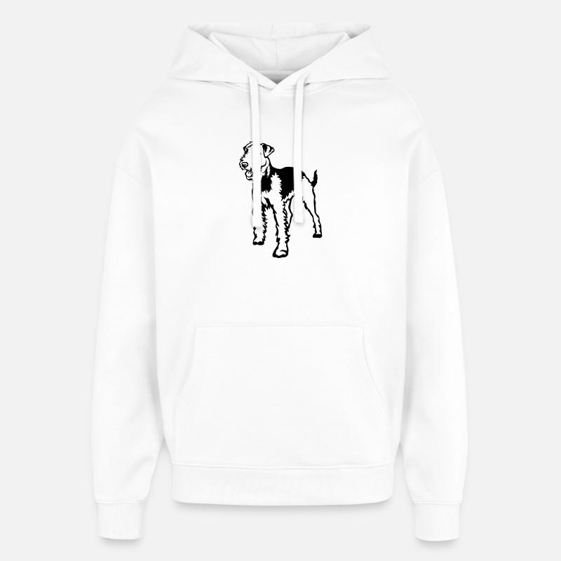 Airedale Terrier - Sweat à capuche unisexe Stanley/Stella Oversized - blanc