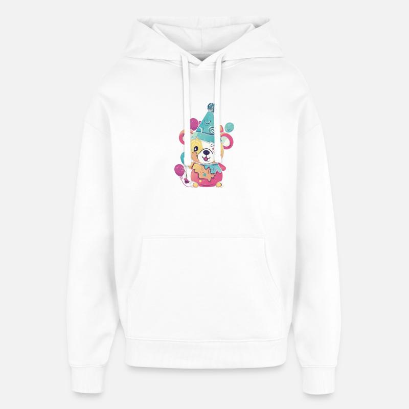 Ours de fête - Sweat à capuche unisexe Stanley/Stella Oversized - blanc