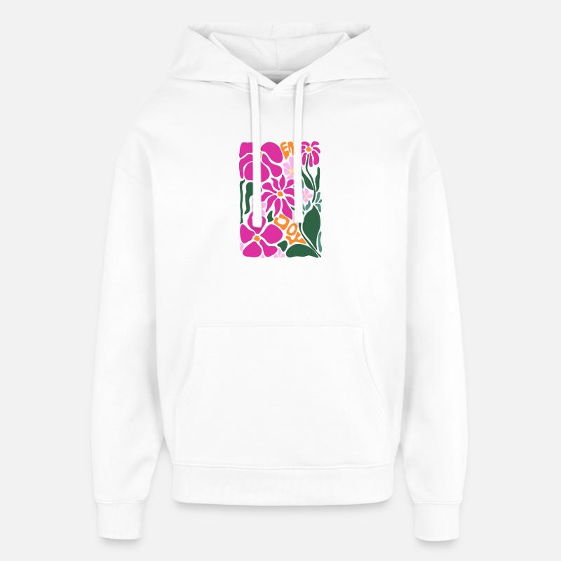 Fleurs de bonne humeur - profitez - Sweat à capuche unisexe Stanley/Stella Oversized - blanc