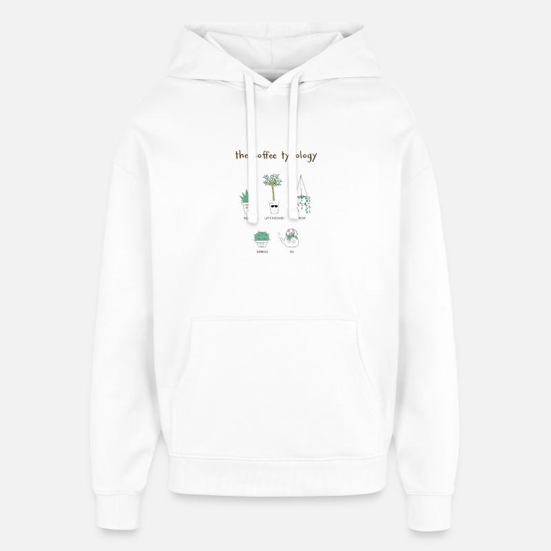 Typologie du café - Sweat à capuche unisexe Stanley/Stella Oversized - blanc