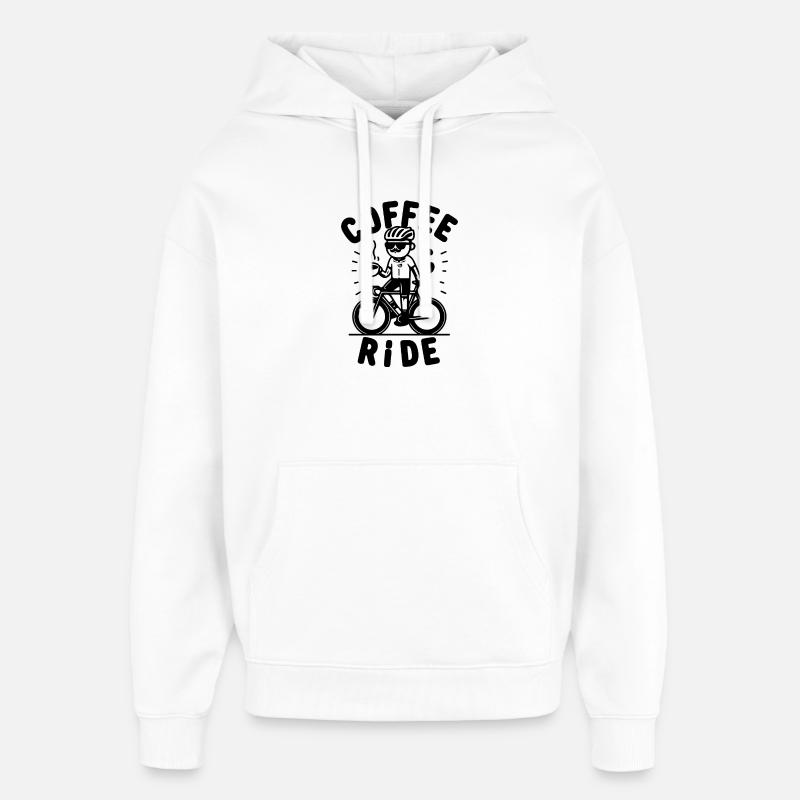 Coffe Ride Road Vélo Café - Sweat à capuche unisexe Stanley/Stella Oversized - blanc
