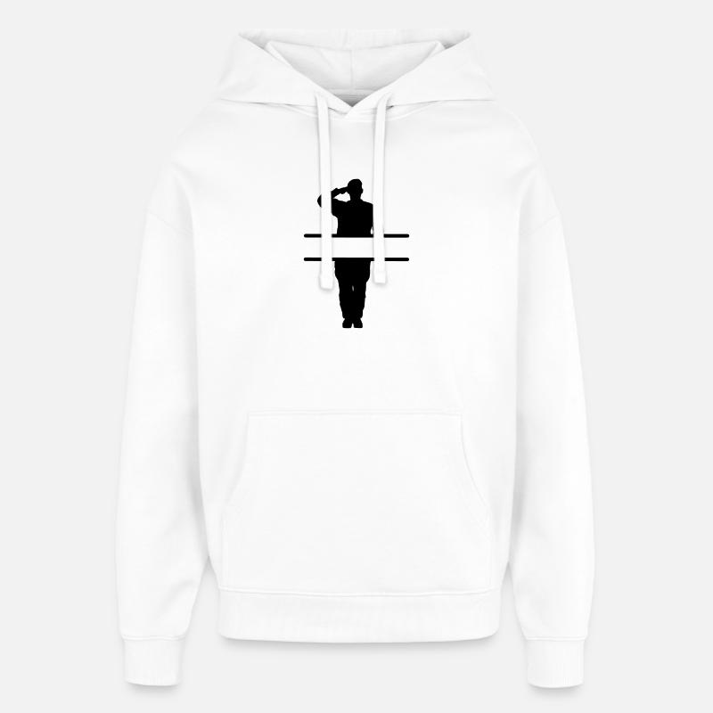 Bannière de salutation de respect - Sweat à capuche unisexe Stanley/Stella Oversized - blanc