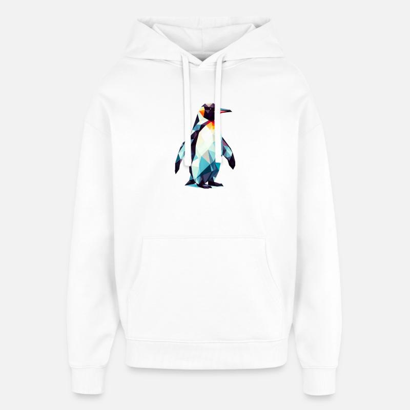 Polygonaler Pinguin - Oversized Unisex Hoodie von Stanley/Stella - Weiß