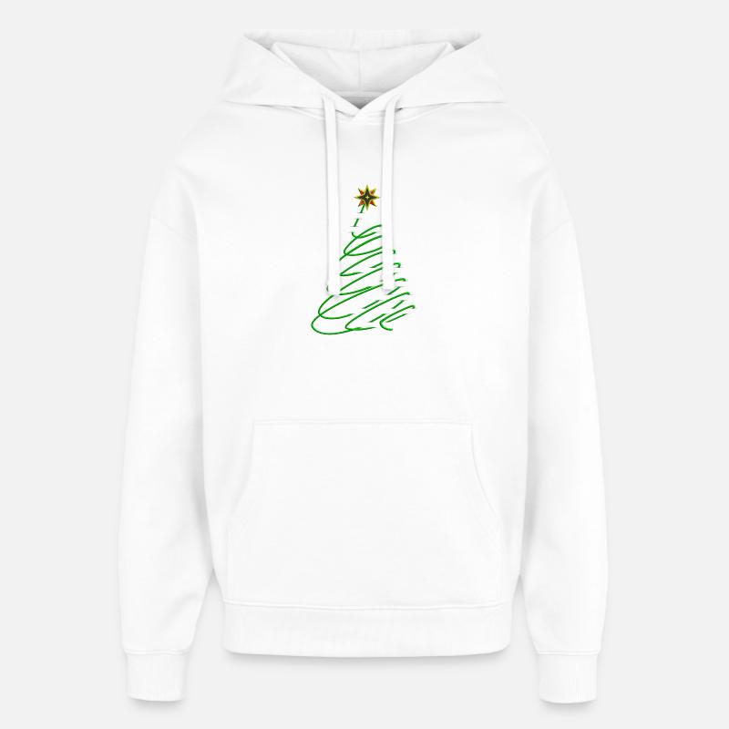 Spirale d’arbre de Noël avec étoile - Sweat à capuche unisexe Stanley/Stella Oversized - blanc