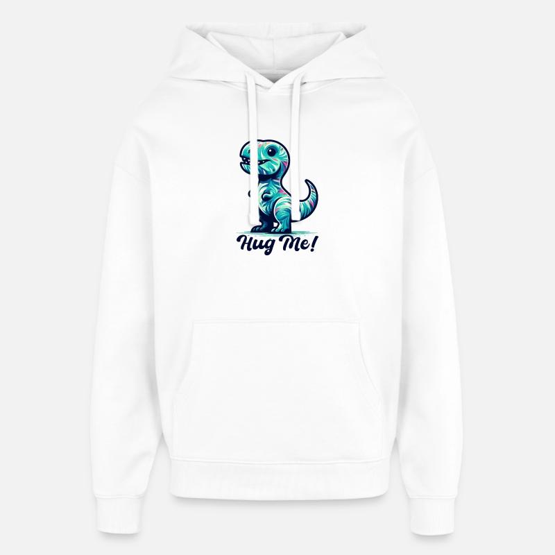 T-Rex Hug Me Cadeau Câlin - Sweat à capuche unisexe Stanley/Stella Oversized - blanc