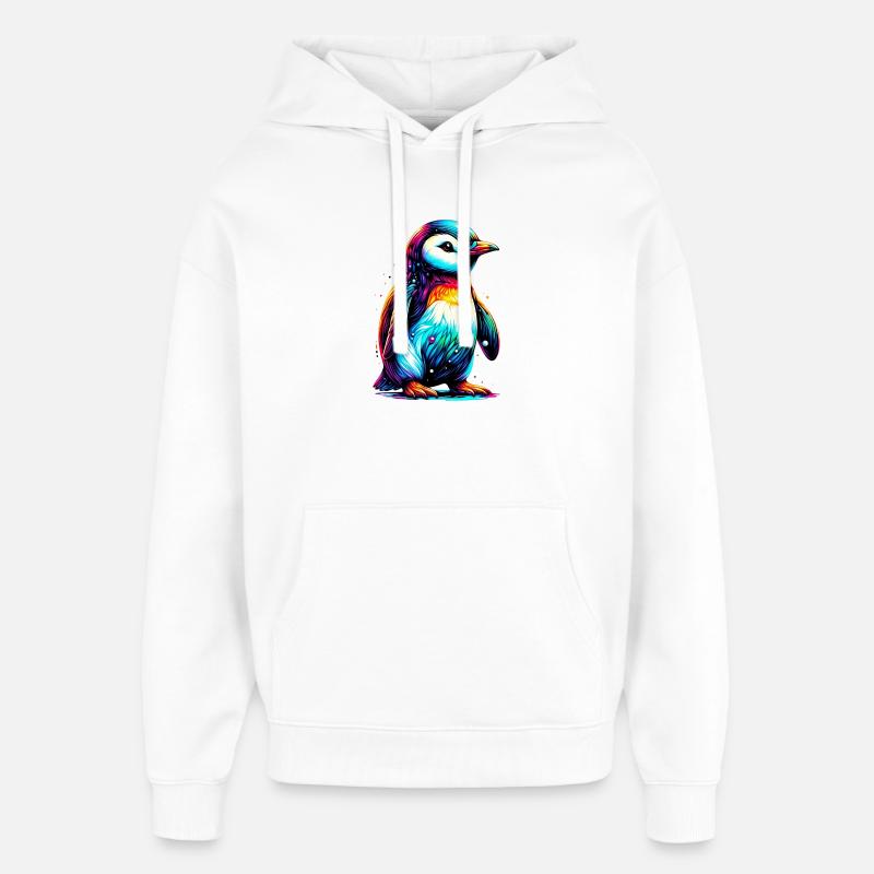 Pinguin - Oversized Unisex Hoodie von Stanley/Stella - Weiß