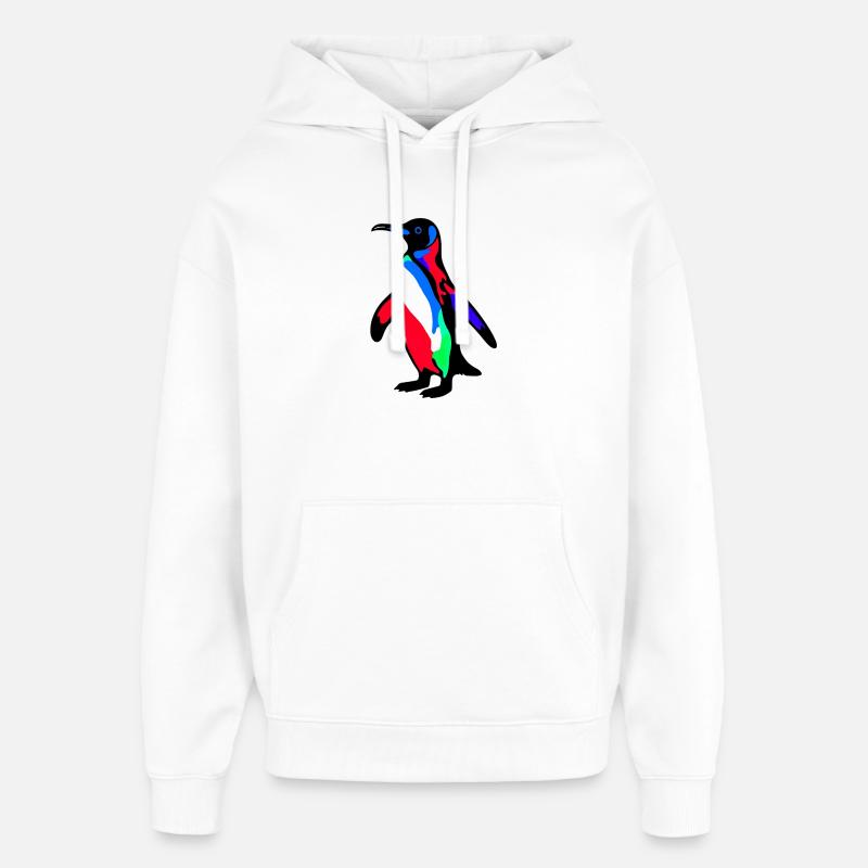 Pinguin - Oversized Unisex Hoodie von Stanley/Stella - Weiß