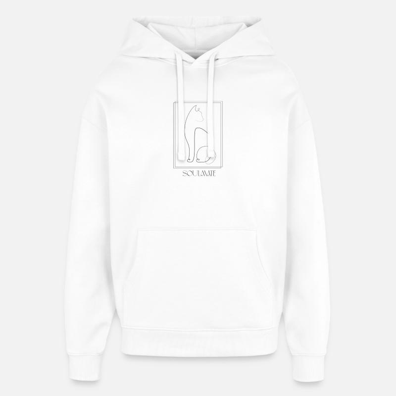Anima gemella - Stanley/Stella Oversized Felpa con cappuccio unisex - bianco