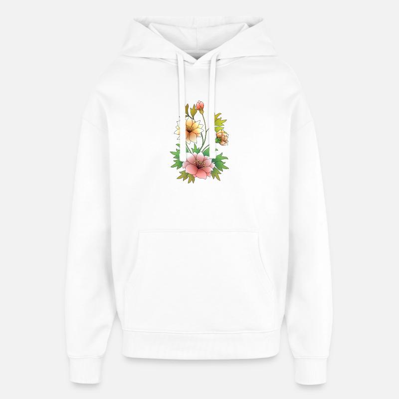 Fleur - Sweat à capuche unisexe Stanley/Stella Oversized - blanc
