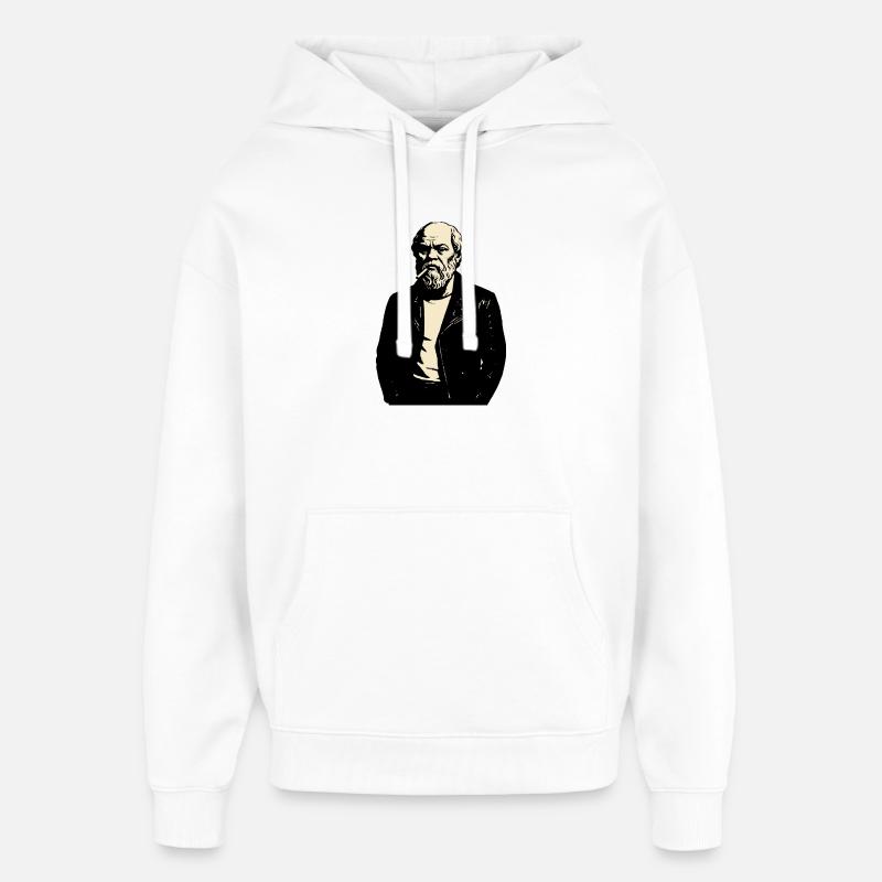 Socrate en punk rockeur rebelle - Sweat à capuche unisexe Stanley/Stella Oversized - blanc