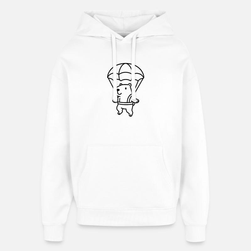 Capybara avec parachute - Sweat à capuche unisexe Stanley/Stella Oversized - blanc