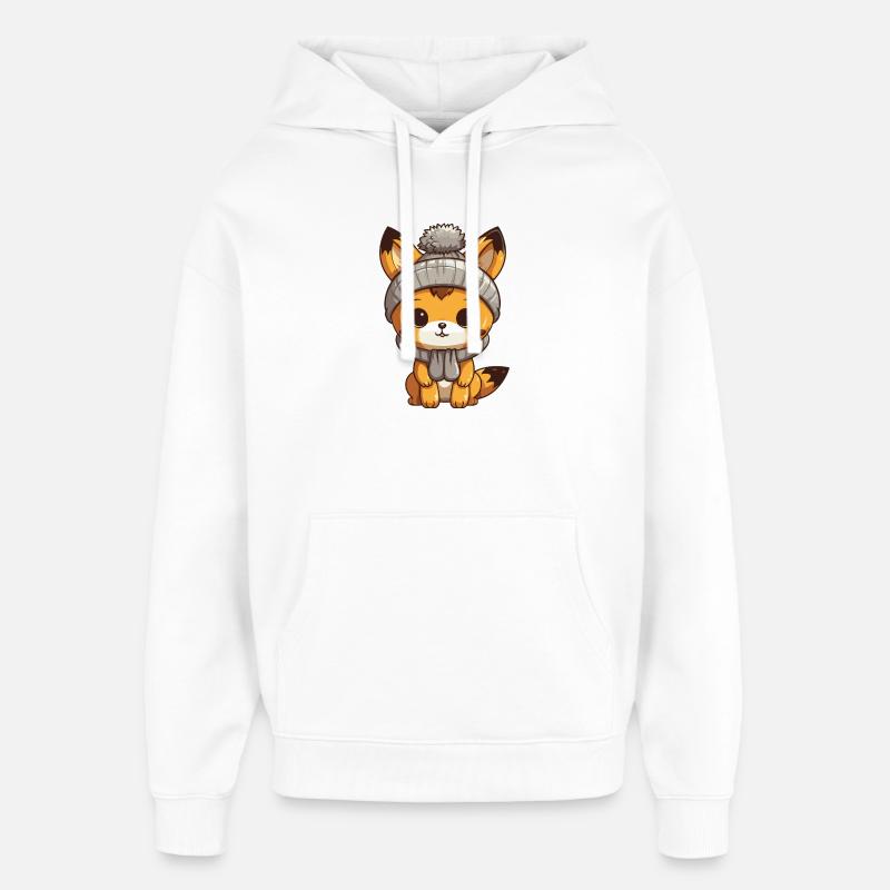 Bande dessinée d’hiver Fox - Sweat à capuche unisexe Stanley/Stella Oversized - blanc