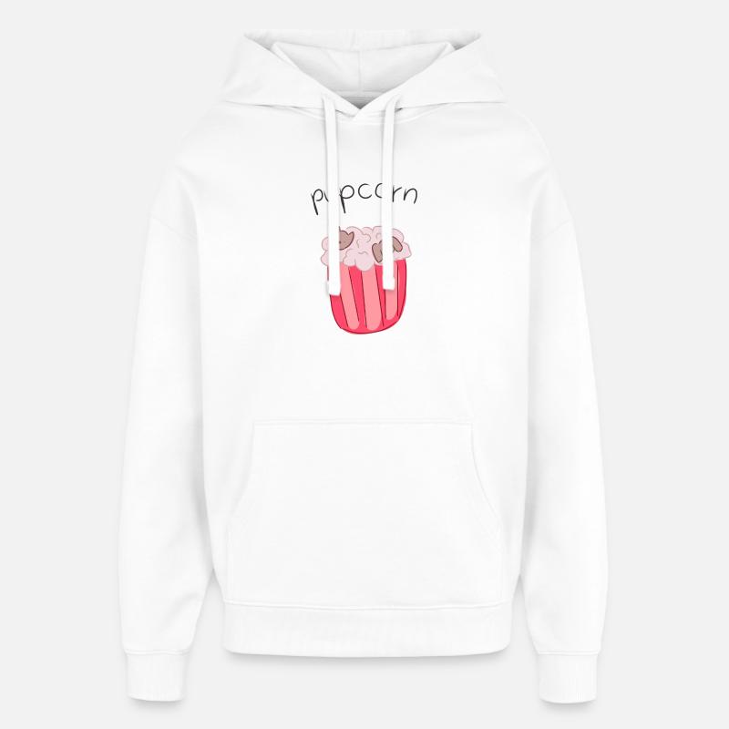 Pupcorn - Sweat à capuche unisexe Stanley/Stella Oversized - blanc