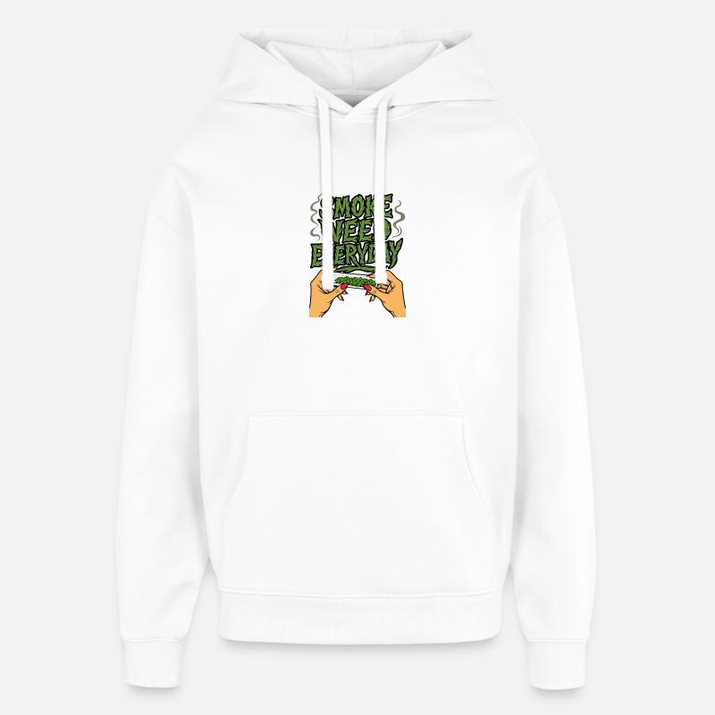 Everyday Smoke Funny Green Style - Sweat à capuche unisexe Stanley/Stella Oversized - blanc